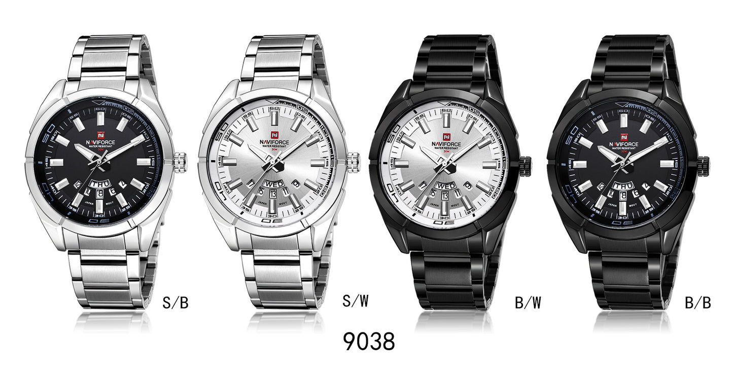 Steel Belt Men's Watch Business Belt Calendar Week Watch