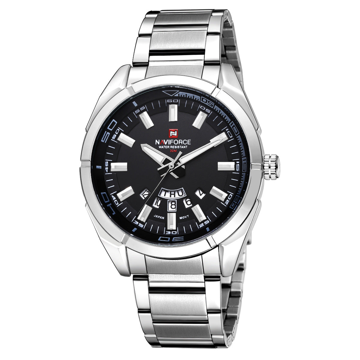 Steel Belt Men's Watch Business Belt Calendar Week Watch