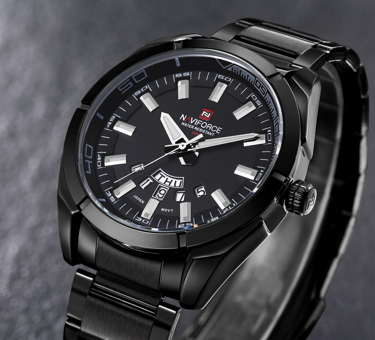Steel Belt Men's Watch Business Belt Calendar Week Watch