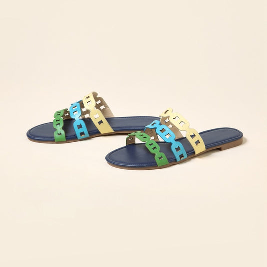 Hollow Strap Fashion Flat Sandals And Slippers