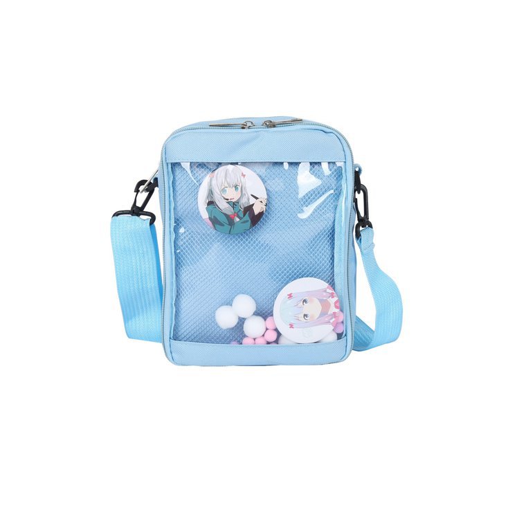 Summer Transparent Canvas Bag Female Cute Badge Shoulder Bag