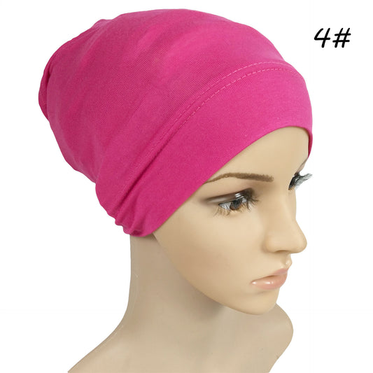 Monochrome Modal Cap Elastic Solid Color Mercerized Cotton Bandage Soft Ladies Multicolor Cap