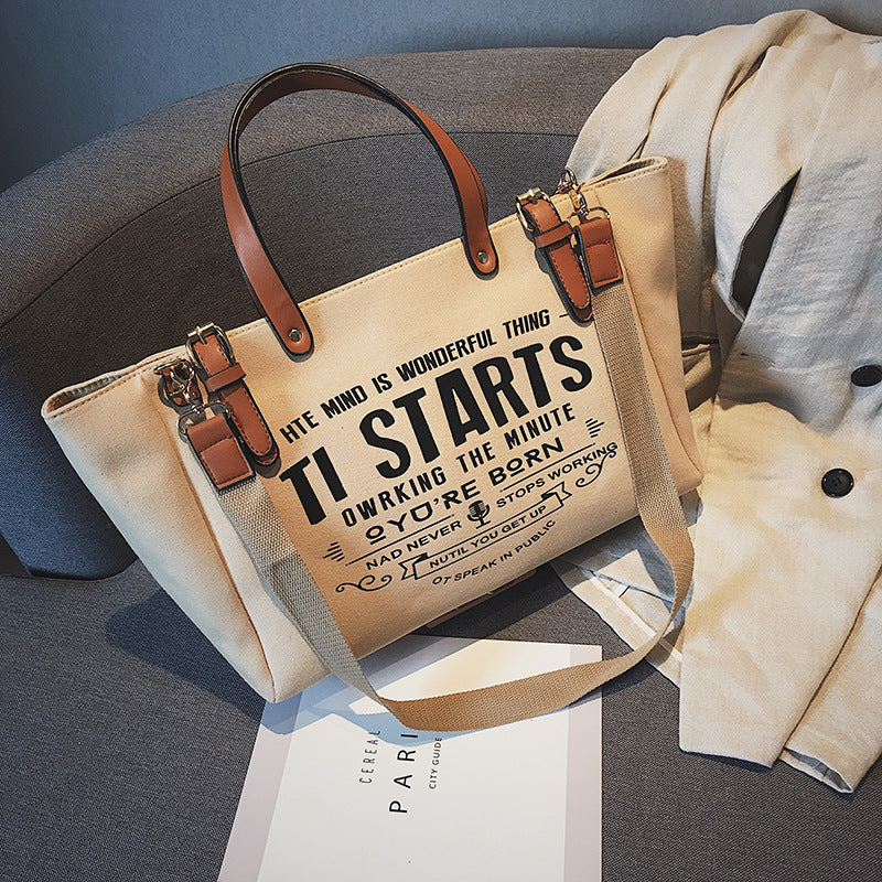 New Wave Korean Ins Large Capacity Canvas Tote Bag