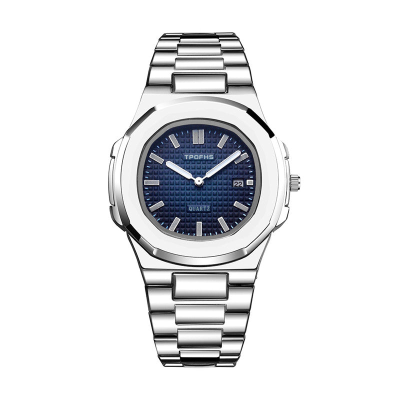 Double Calendar Luminous Net Red Quartz Men's Watch Simple Waterproof Steel Belt Parrot