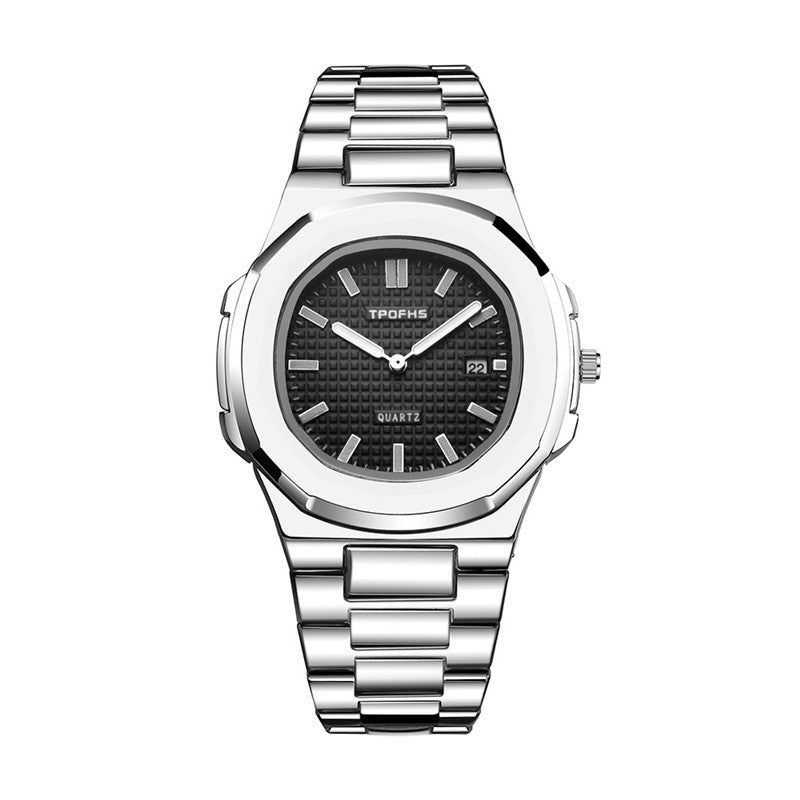 Double Calendar Luminous Net Red Quartz Men's Watch Simple Waterproof Steel Belt Parrot