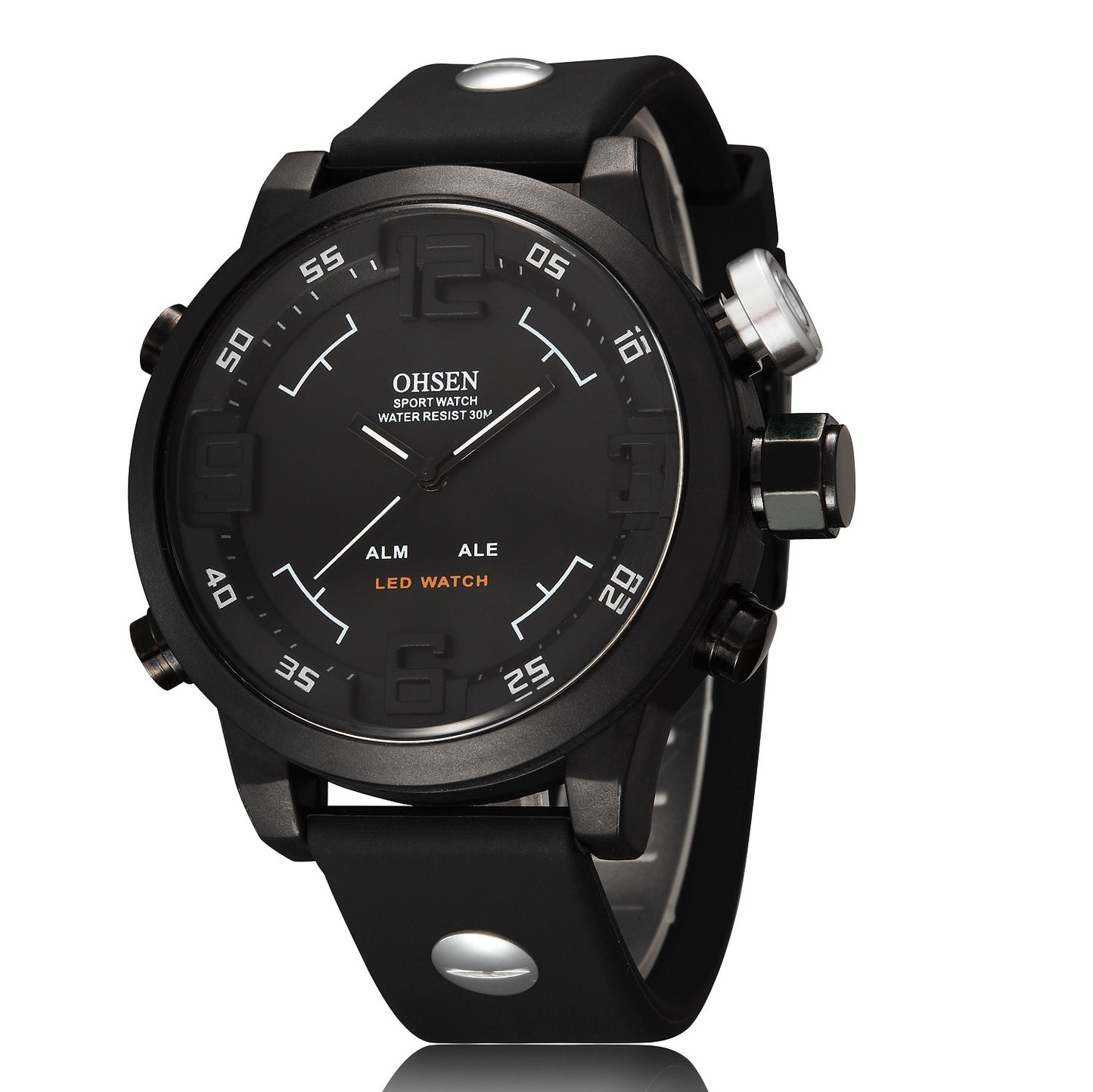 Large Dial Dual Display LED Silicone Electronic Watch