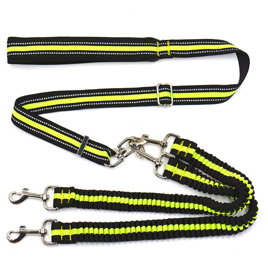 Pet Supplies Pet Adjustable Leash, Dog Leash, Double-headed One-to-two Nylon Leash