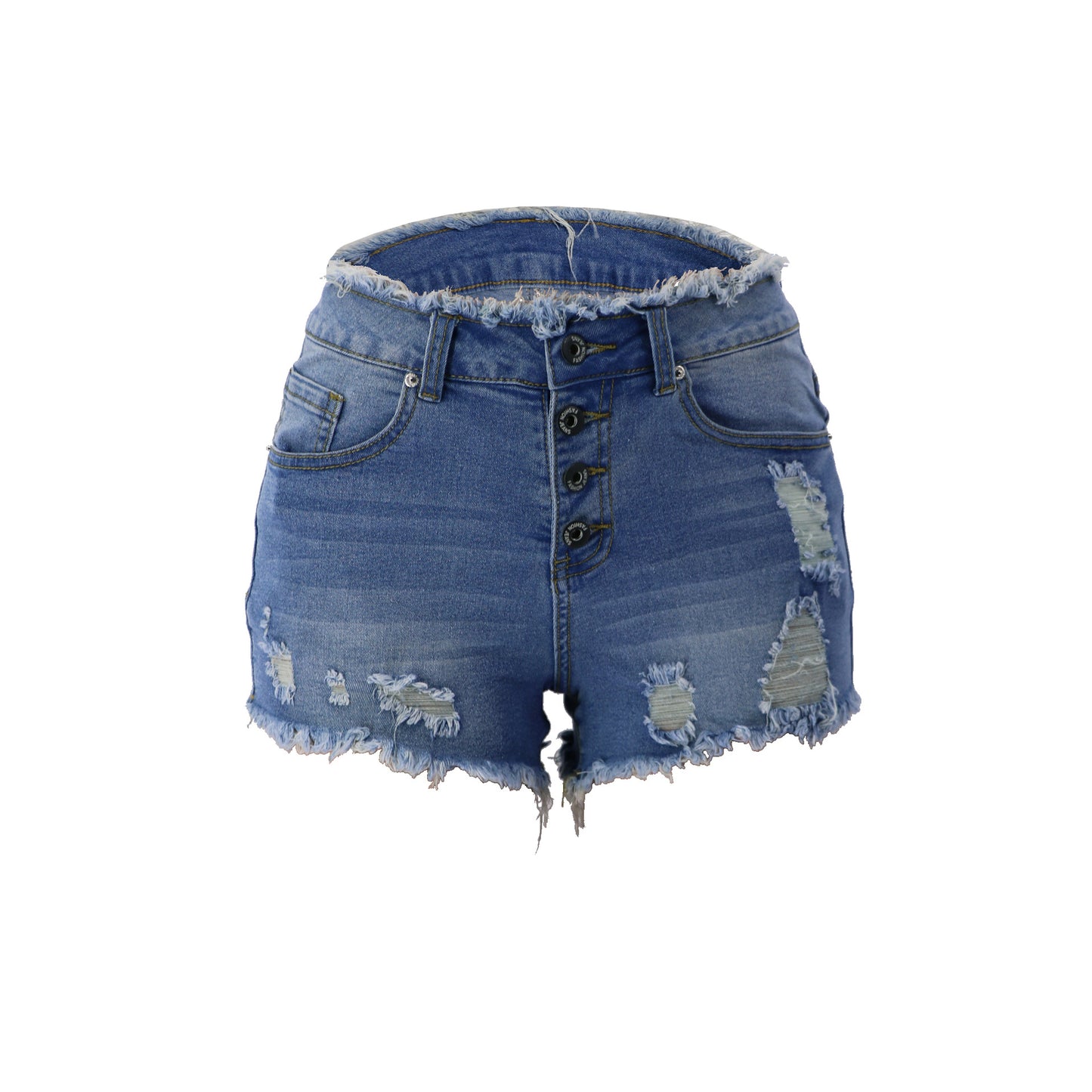 Women's Jeans With Buttons And Fringe