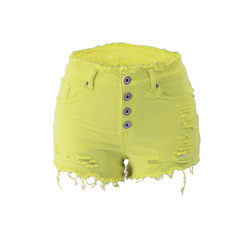 Women's Jeans With Buttons And Fringe