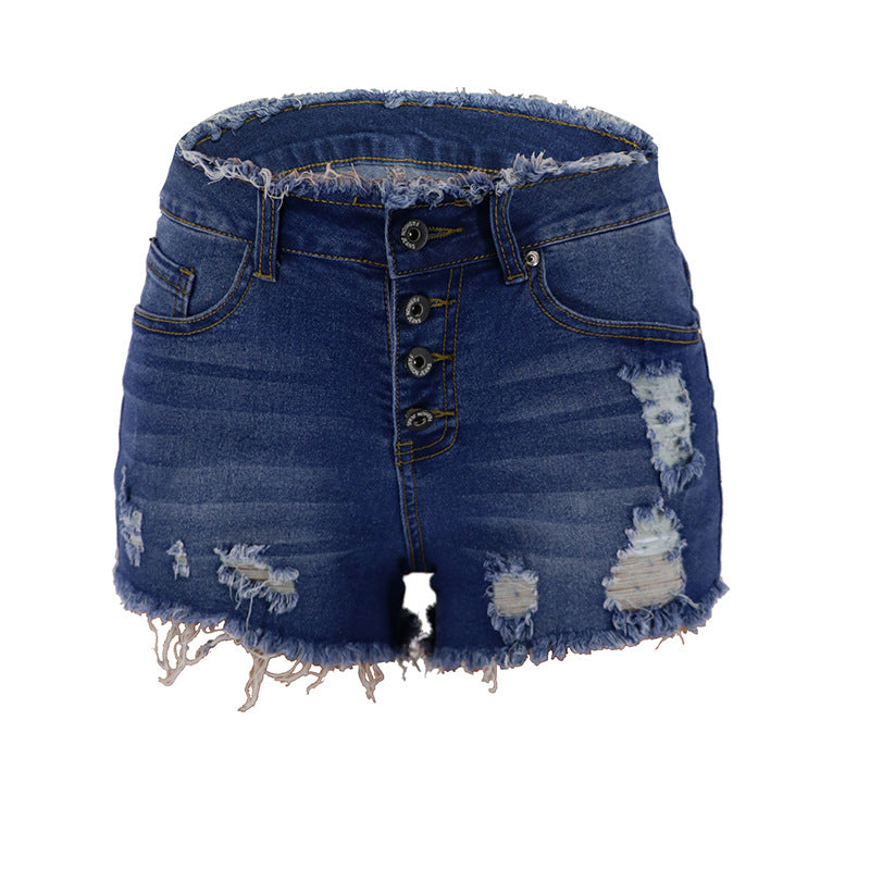 Women's Jeans With Buttons And Fringe