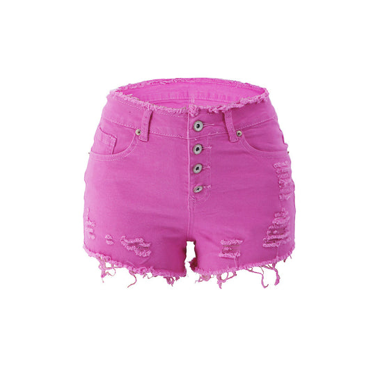 Women's Jeans With Buttons And Fringe