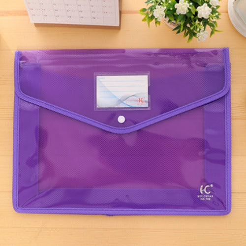File Bag Transparent File Bag Snap File Bag Test Paper Storage Bag Information Bag Office Button Bag