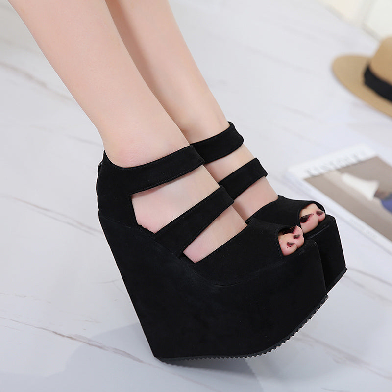 Stage Show Shoes 18cm Super High Heel Slope Heel Sandals 17cm