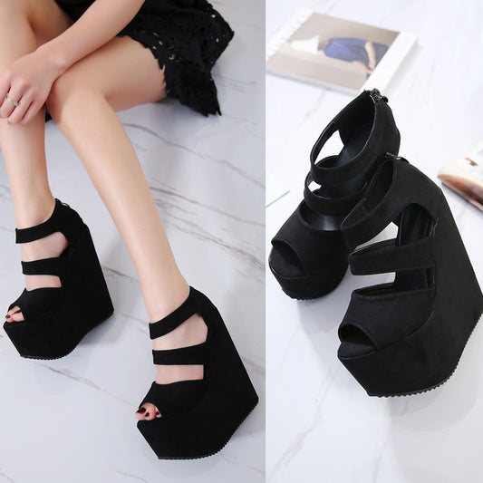 Stage Show Shoes 18cm Super High Heel Slope Heel Sandals 17cm