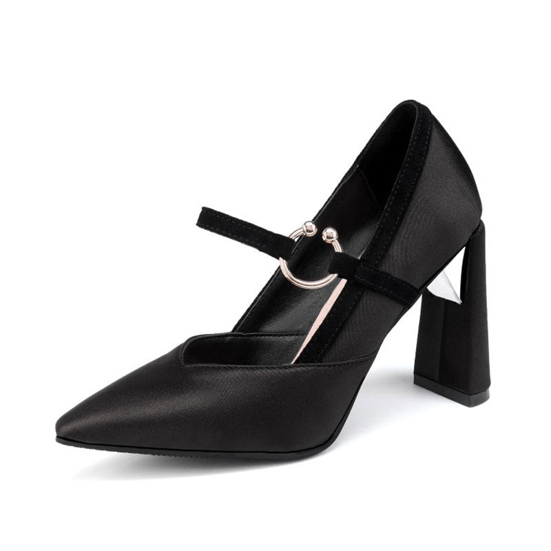 Womens Pumps Shoes Mary Jaen Stiletto High Heels Strange Pointed Toe