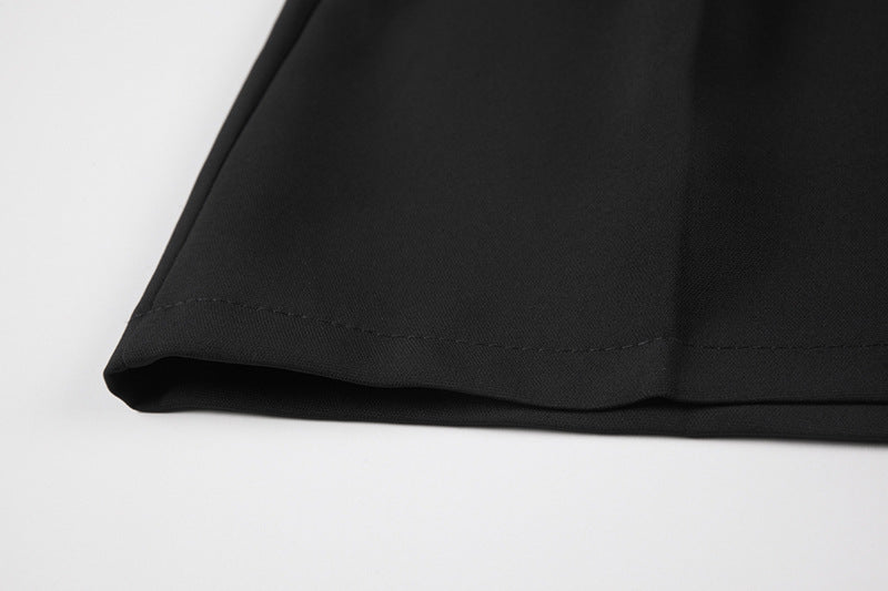 Women's Suit Shorts Summer Loose Wide-Leg Five-Point Pants Hong Kong Style Temperament Casual Pants With Waist Chain