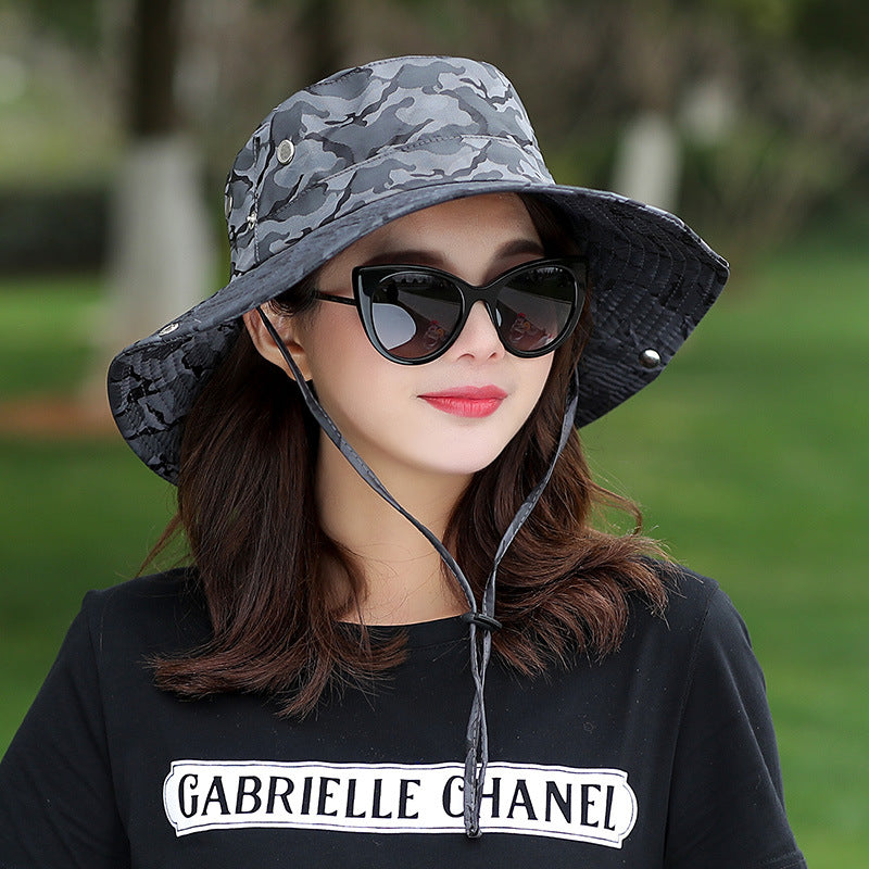 Camouflage Bucket Hat Sun Protection Gardening Fishing Cap
