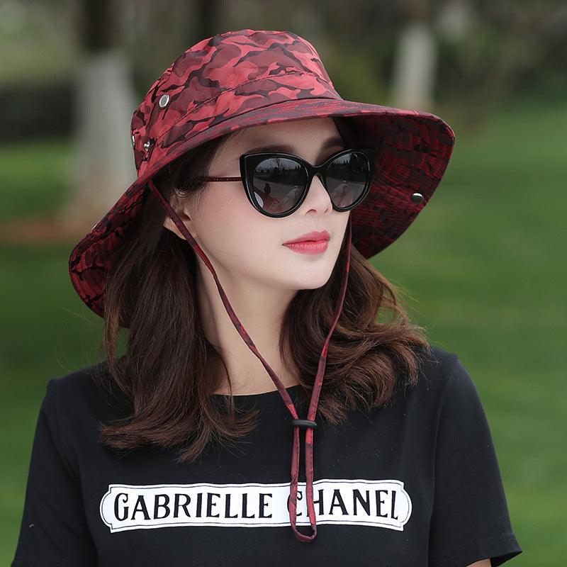 Camouflage Bucket Hat Sun Protection Gardening Fishing Cap