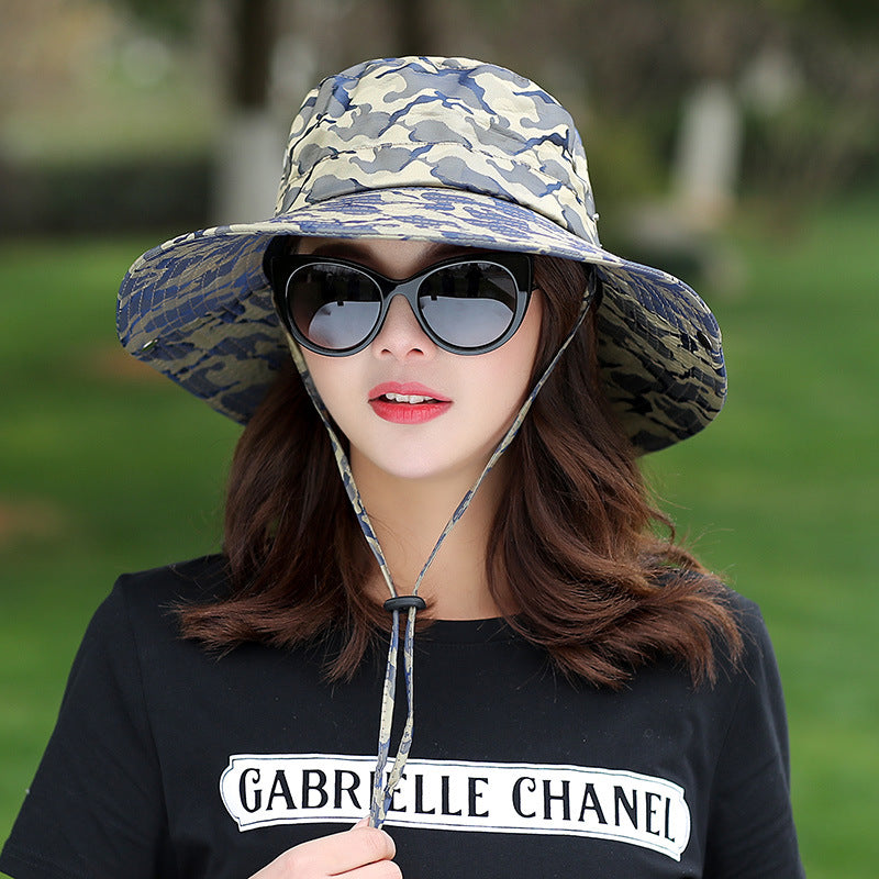 Camouflage Bucket Hat Sun Protection Gardening Fishing Cap
