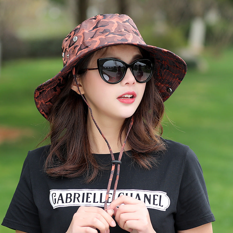 Camouflage Bucket Hat Sun Protection Gardening Fishing Cap
