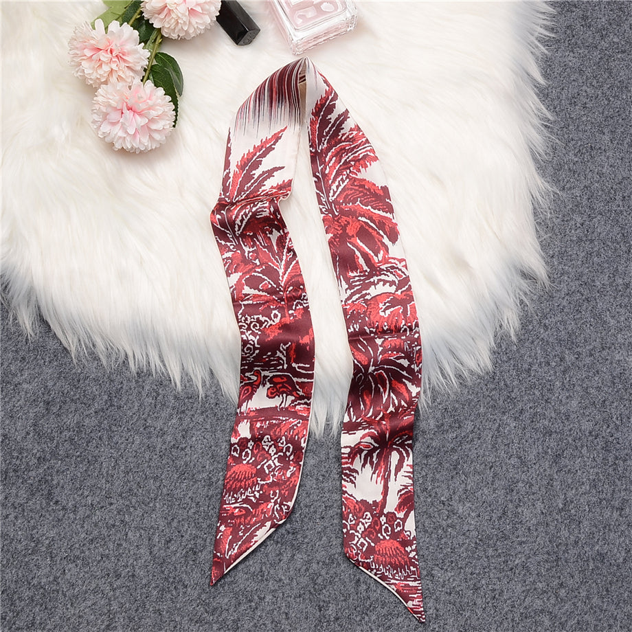 Love Graffiti Scarf Printing All-match Imitation Silk Scarf