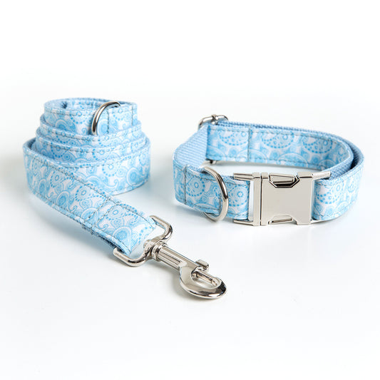Paisley Pet Collar Leash Set Dog Collar Leash Bow