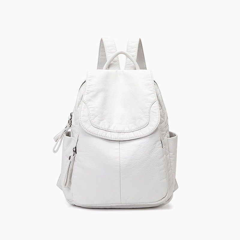 Casual Soft Leather Ladies Small Backpack