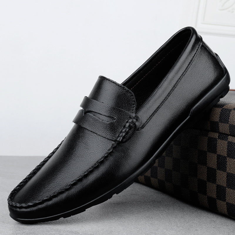 Peas Shoes Men's Wholesale British Driving Toe Layer Cowhide Pedal