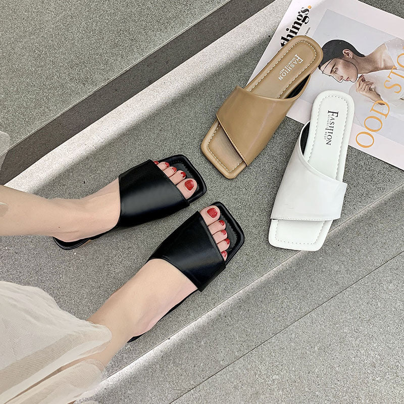 Fashion Square Head Roman Sandals And Slippers