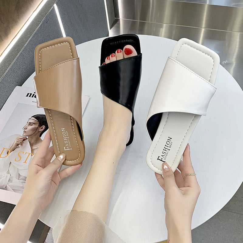 Fashion Square Head Roman Sandals And Slippers