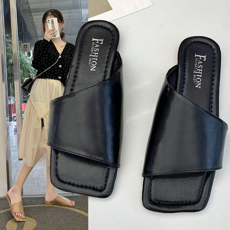 Fashion Square Head Roman Sandals And Slippers