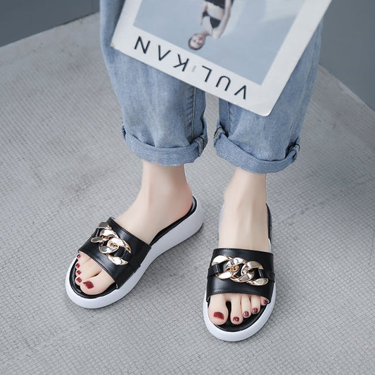 Ladies Simple Flat-bottomed Fashion Slippers