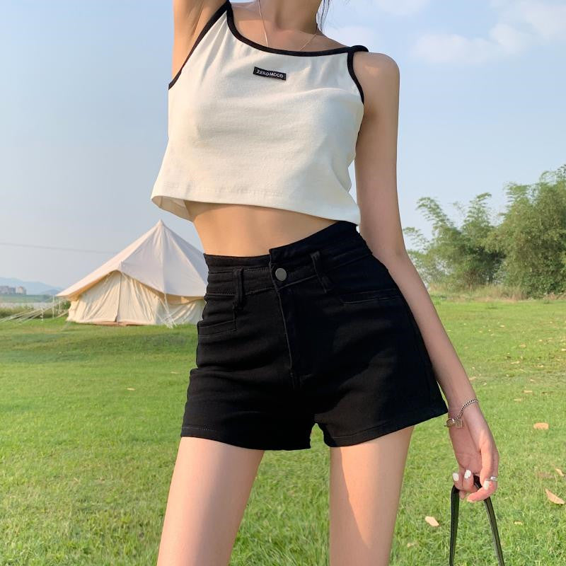 Summer High Waist A-line Hot Pants New Small Chic Hong Kong Flavor Pants