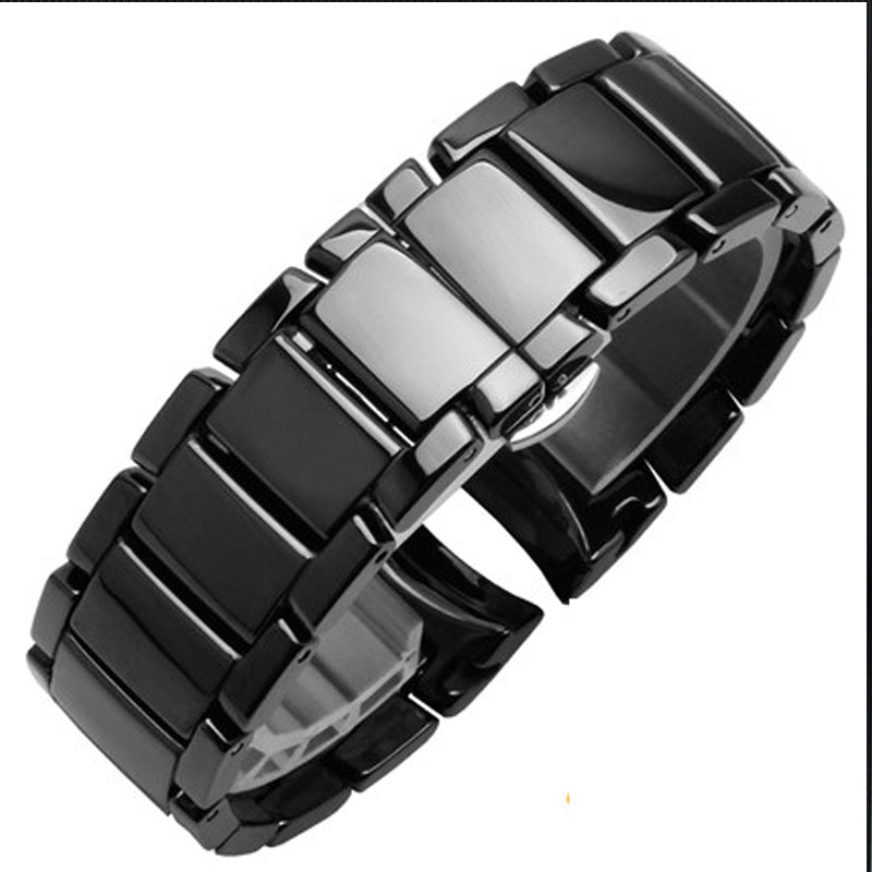 Ceramic Watch With Frosted Wristband Black Glossy Sports Bracelet