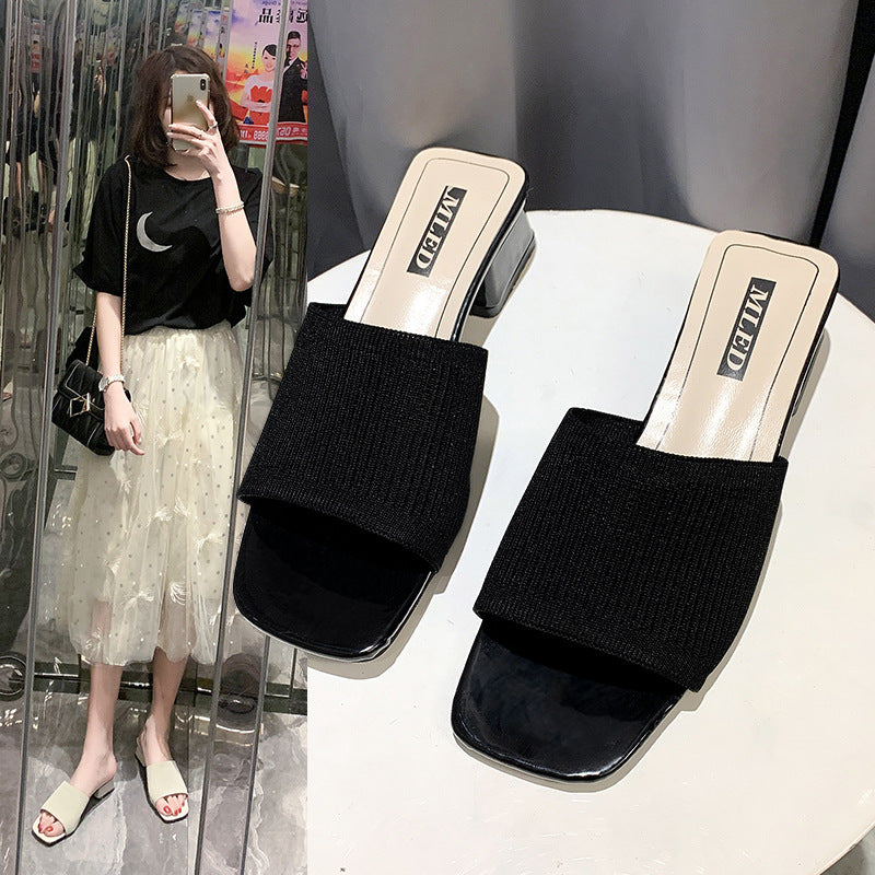 Women's Sandals And Slippers With Thick Heel