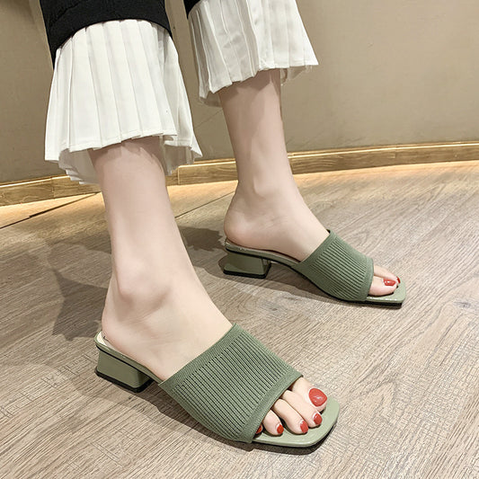 Women's Sandals And Slippers With Thick Heel