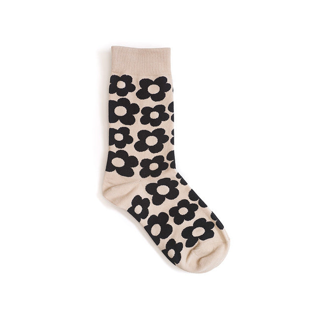 Cute cartoon flower socks cotton girl in stockings