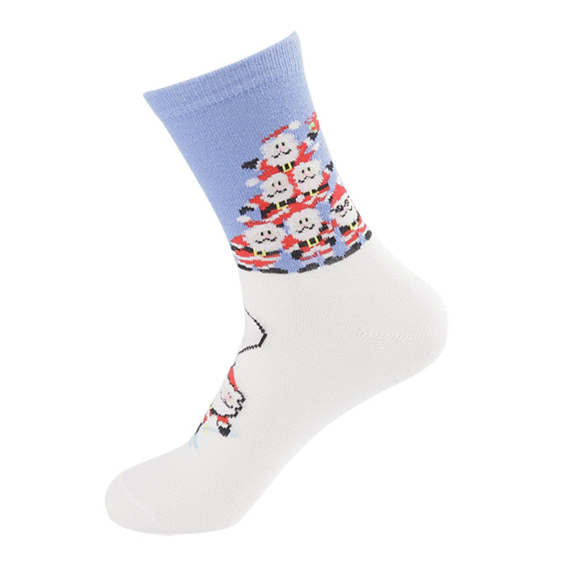 Santa Claus Elk Snowman Medium Tube Socks