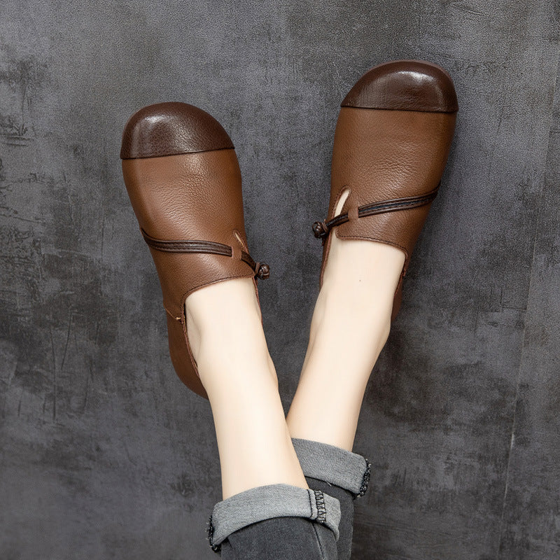 Retro Casual Stitching Beef Tendon Sole Women's Shoes