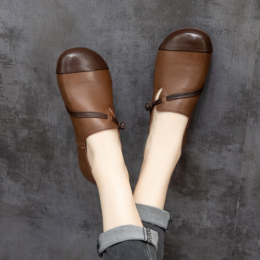 Retro Casual Stitching Beef Tendon Sole Women's Shoes