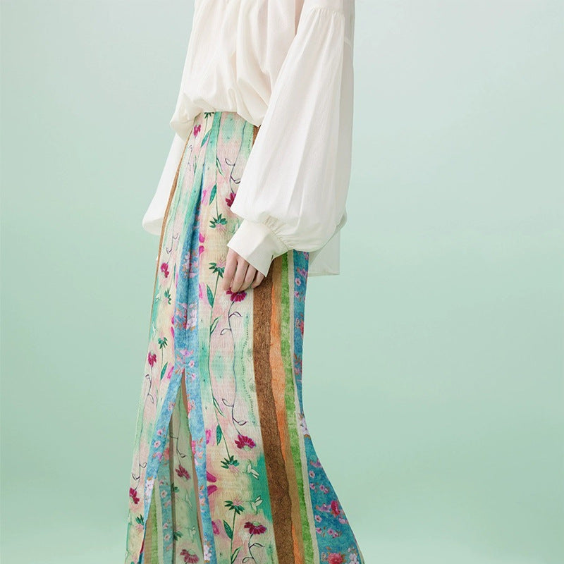Retro Style Printed Bohemian Skirt