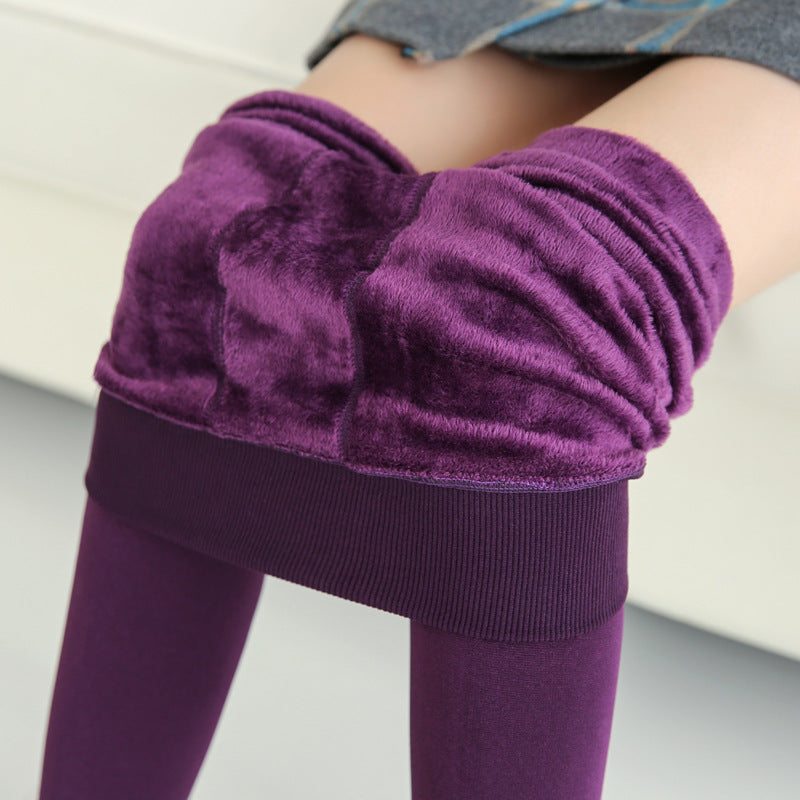 Moderigtige Varme Pelsleggings Vinter Ben Holder Varm