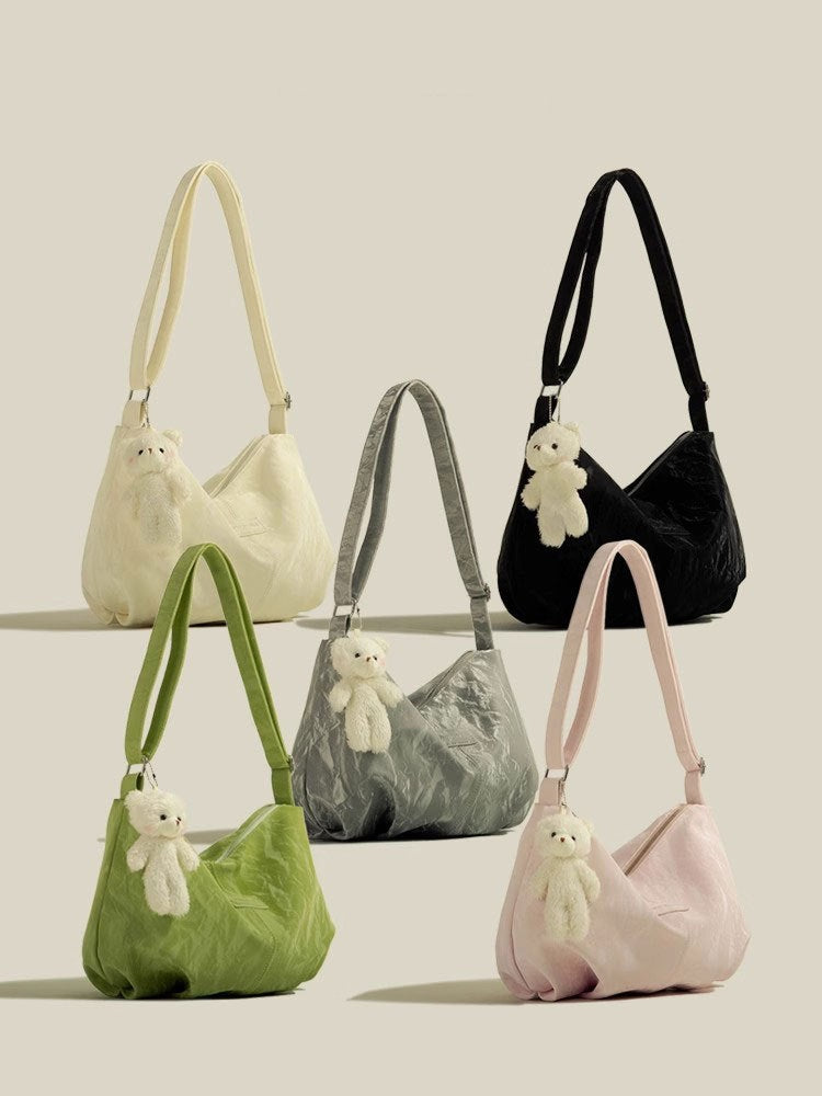 New Mori Style All-match Commute High-grade Velvet Large Capacity Lightweight Tote Bag