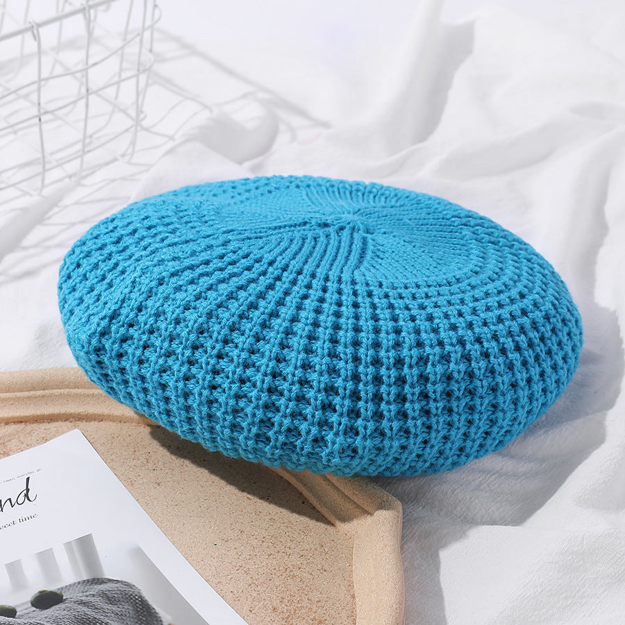 Popular Macaron Color Knit Beret Hat Women