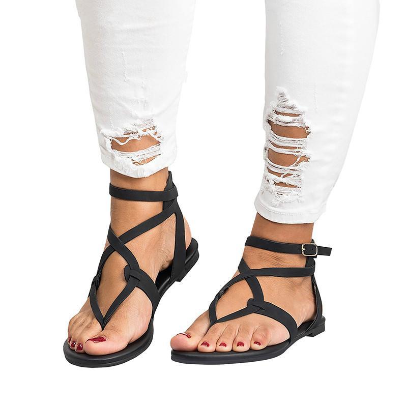 Buckled Flip-Flat Plus Size Women's Sandals