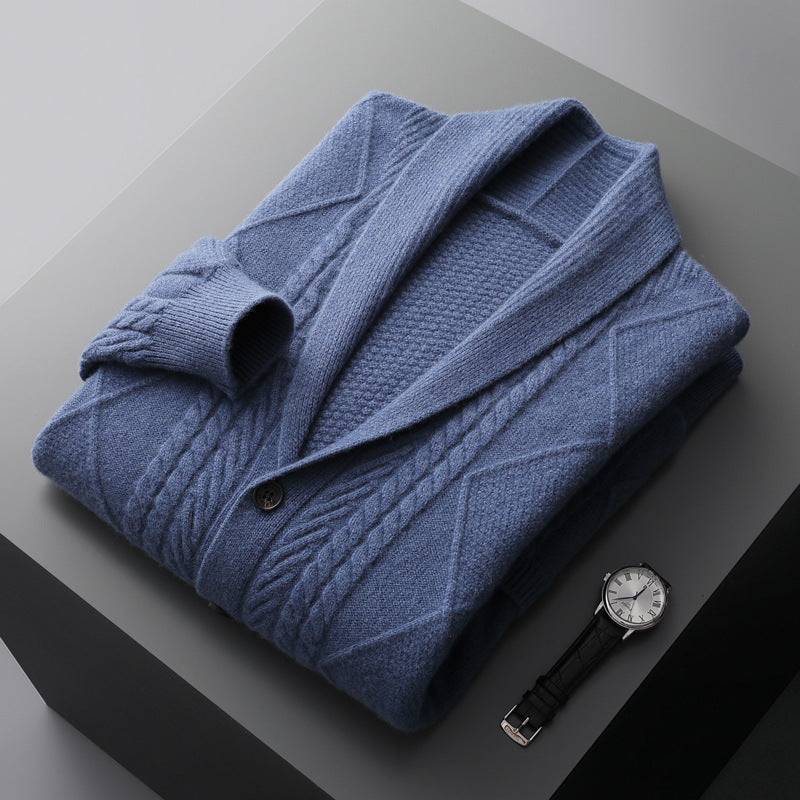 Cashmere Cardigan Men's Half Turtleneck Button Cashmere Coat