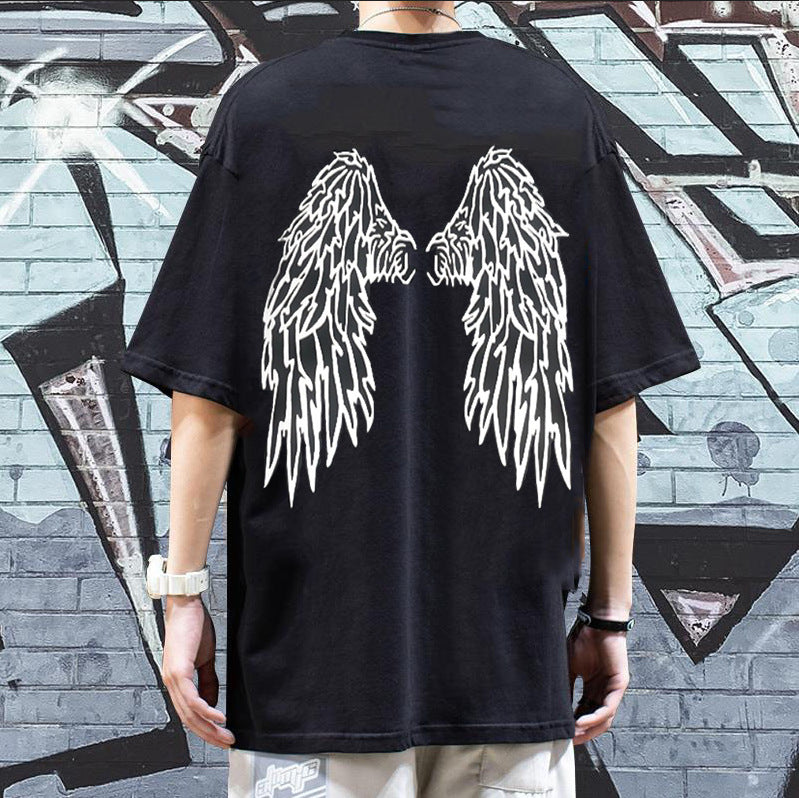 Reflective Wings Short-sleeved Men's T-shirt Trendy Trend