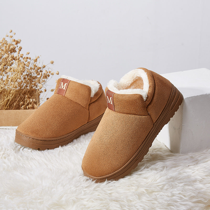 Hjemmesko til kvinder - pelssandaler varme vinterhjemmesko indendørs flade sko dame pelsplys hjemmesko til par Pantuflas Mujer