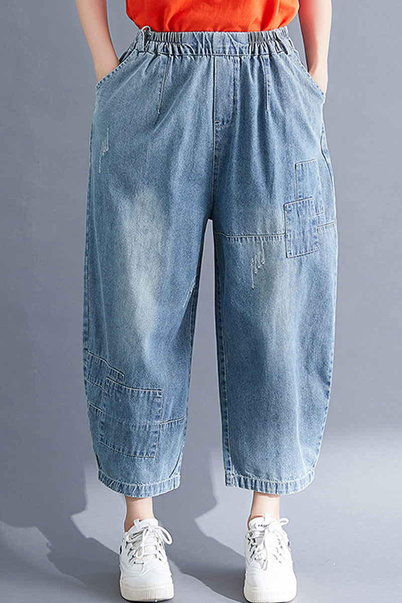 Retro Loose and Thin Nine-point Harem Pants