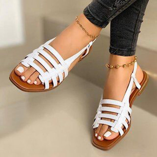 Flat round toe casual sandals women's plus size